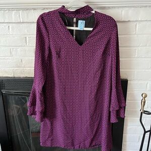 CeCe Pink and Black Geometric Dress